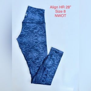 Lululemon align HR 28” size 8 NWOT